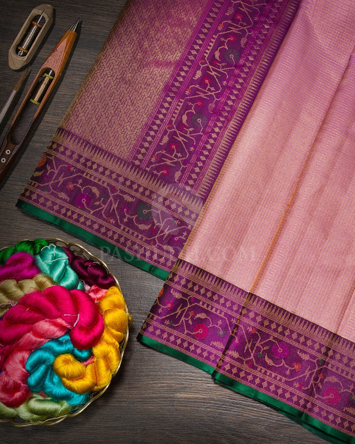 Lavender Paithani Border Kanjivaram Silk Saree-S1835(A)