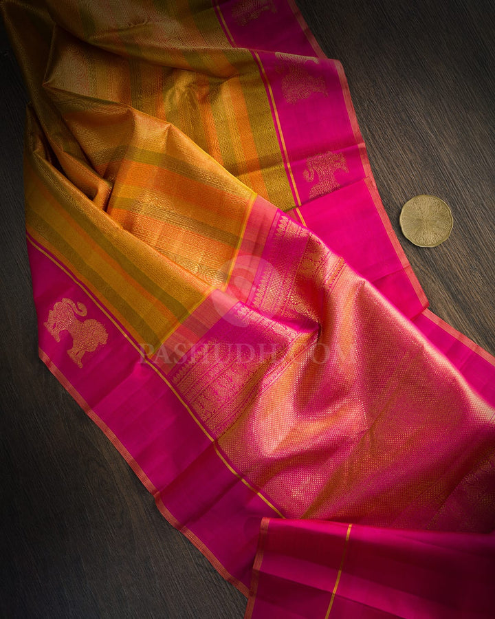 Multicolored Traditional Kanjivaram Silk Saree-S1831(A)