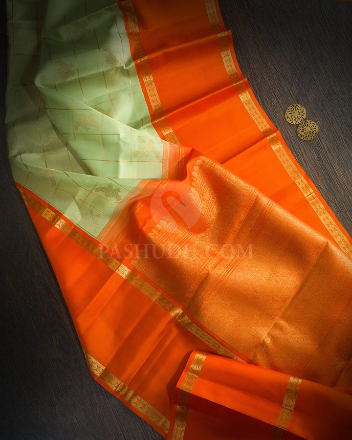 Pastel Green Traditional Kanjivaram Silk Saree-SP462