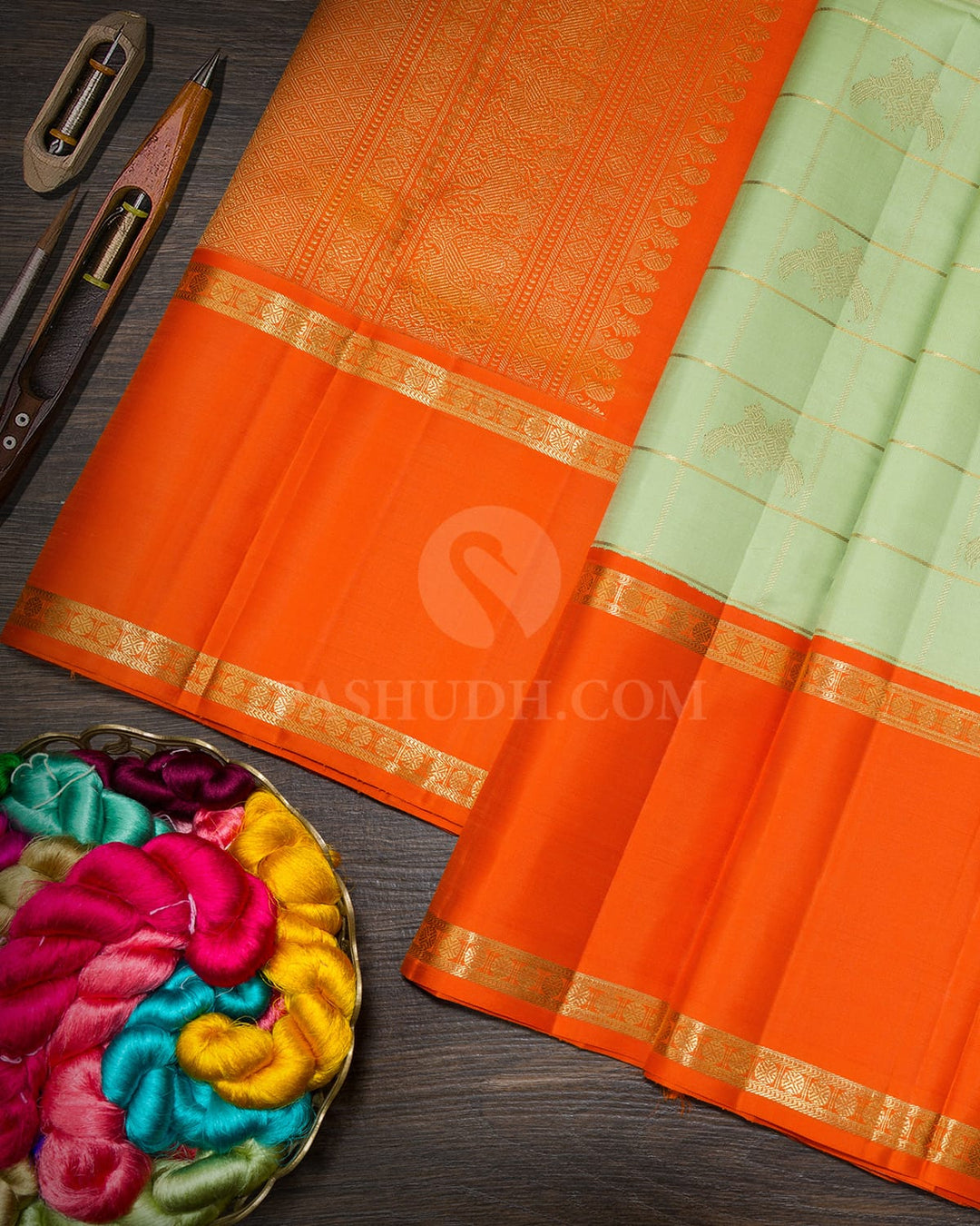 Pastel Green Traditional Kanjivaram Silk Saree-SP462