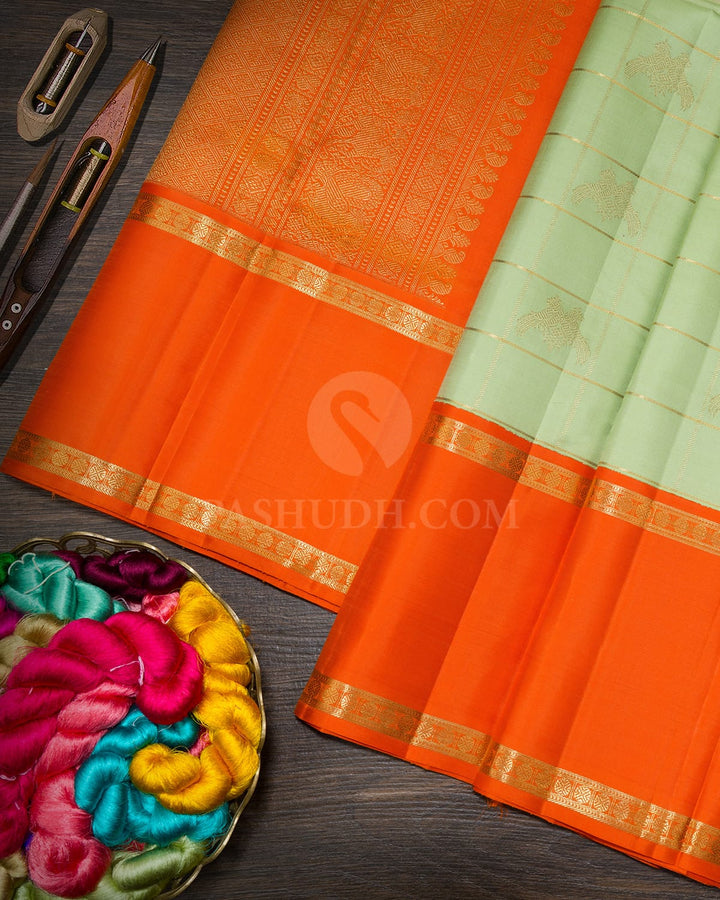 Pastel Green Traditional Kanjivaram Silk Saree-SP462