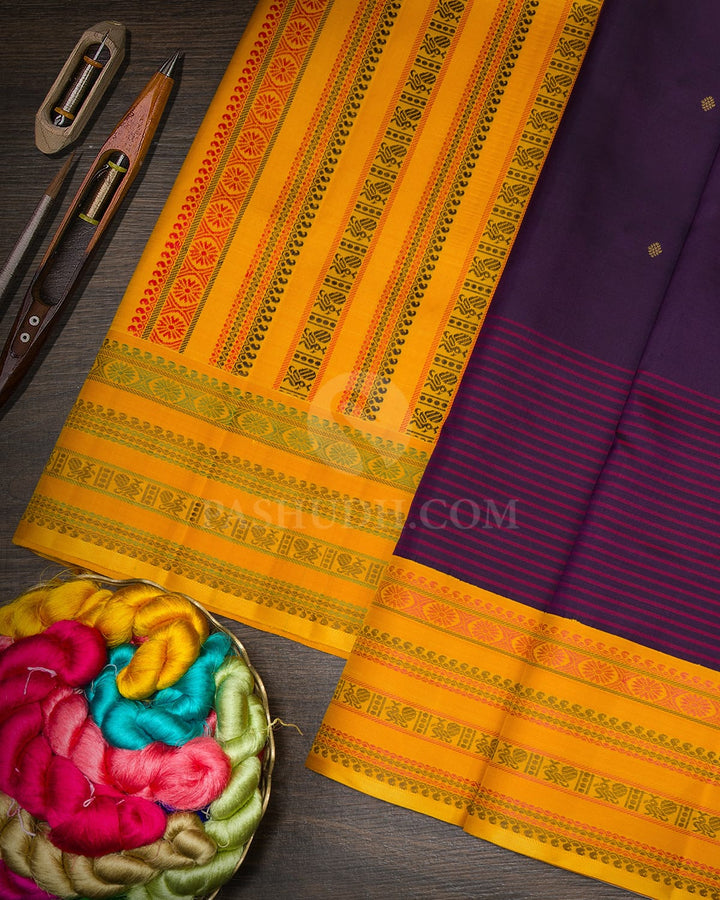 Dual Shaded Navy Blue Pure Zari Kanjivaram Silk Saree-P240(A)