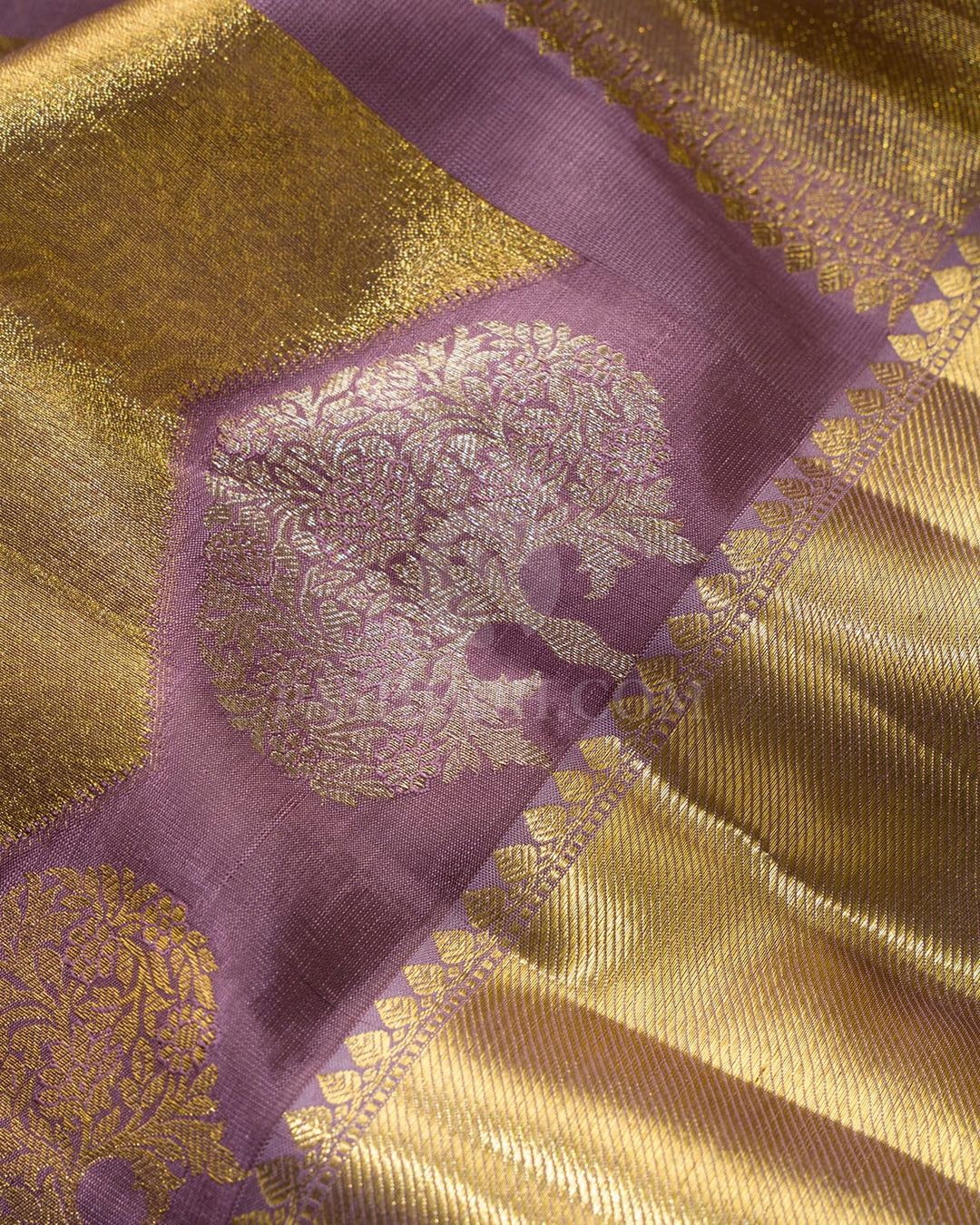 Mauve Organza Shimmer Kanjivaram Silk Saree-S1096(H)