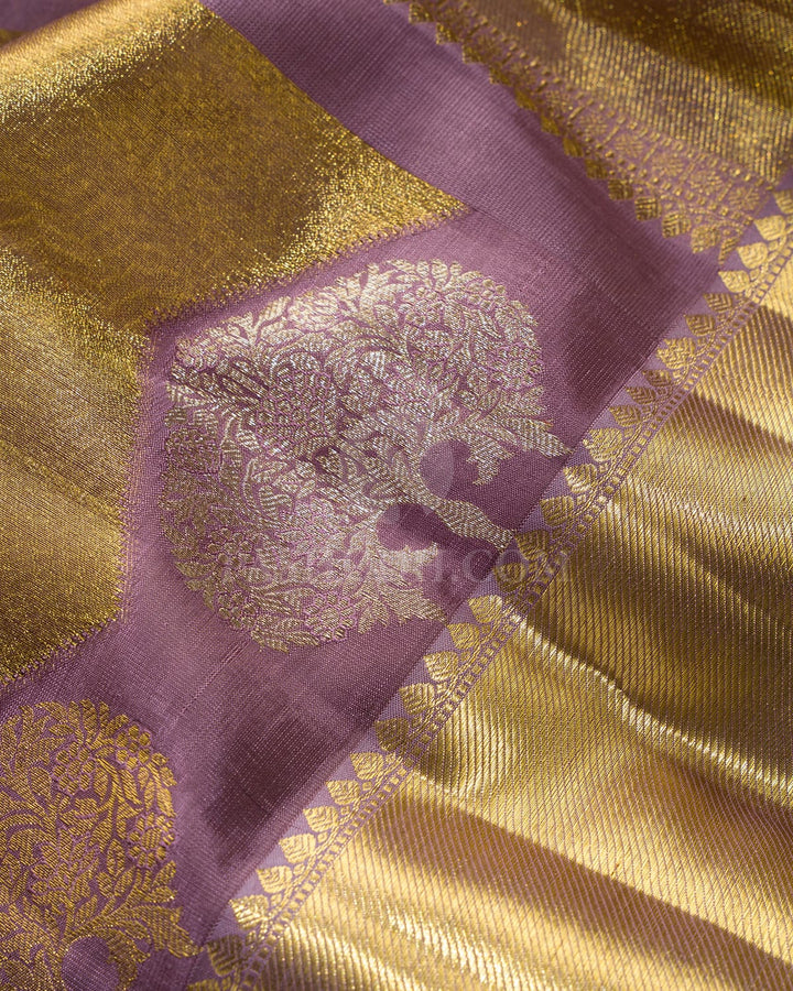 Mauve Organza Shimmer Kanjivaram Silk Saree-S1096(H)