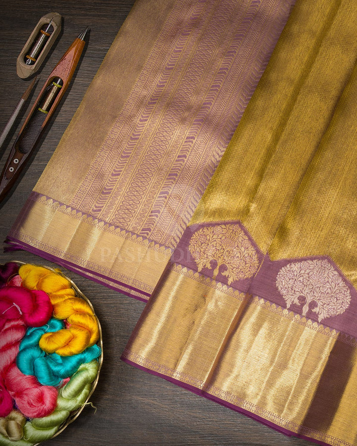 Mauve Organza Shimmer Kanjivaram Silk Saree-S1096(H)