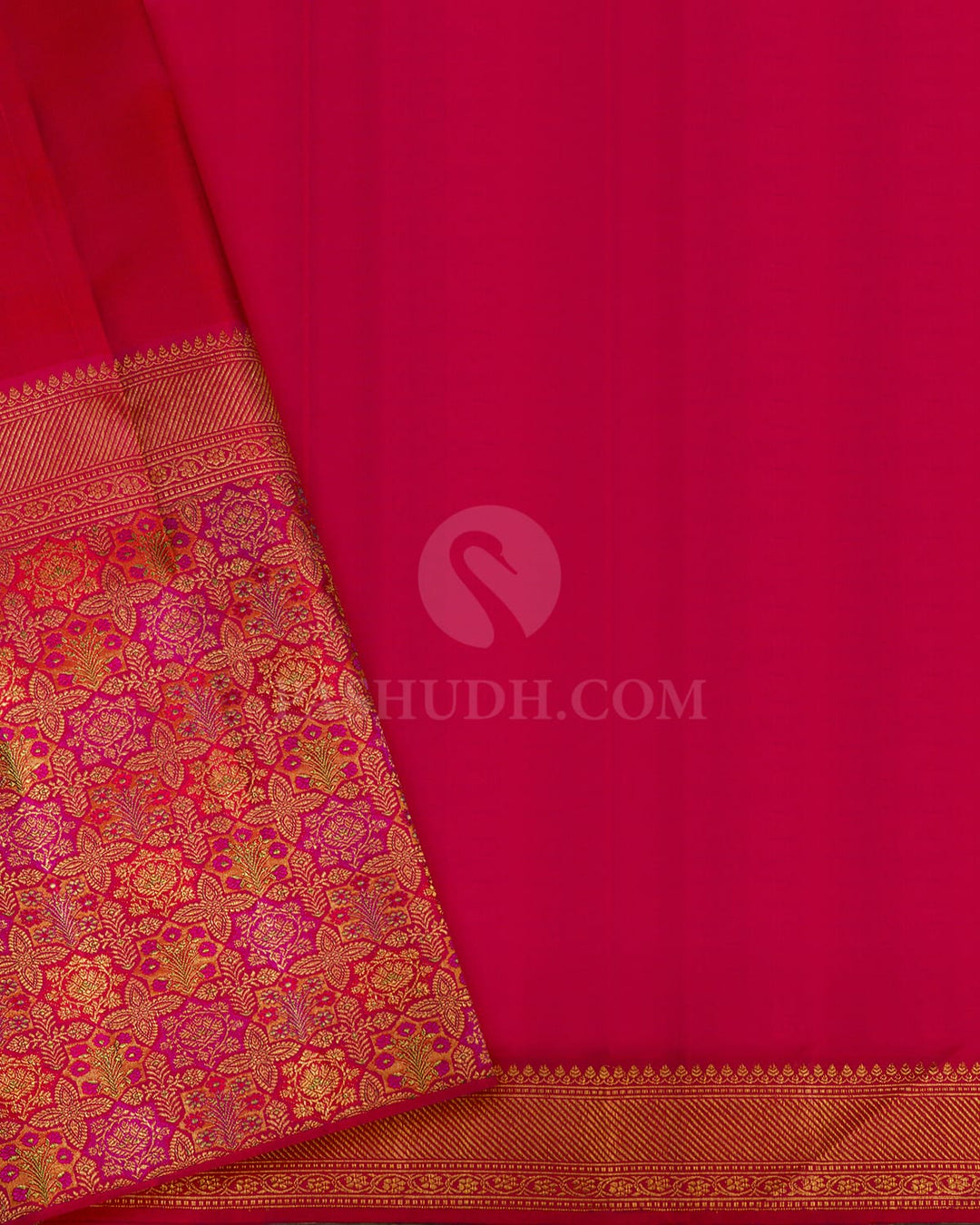Dual Shaded Reddish Pink Meenakari Kanjivaram Silk Saree-S1191(L)
