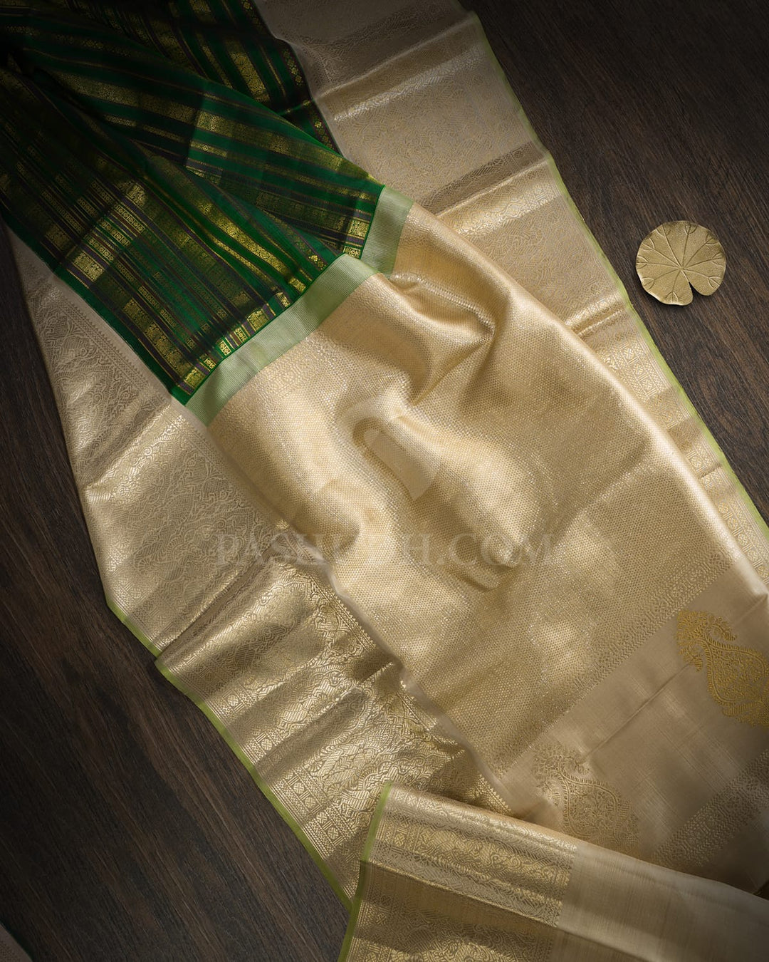 Forest Green Beldhari Kanjivaram Silk Saree-S1203(H)