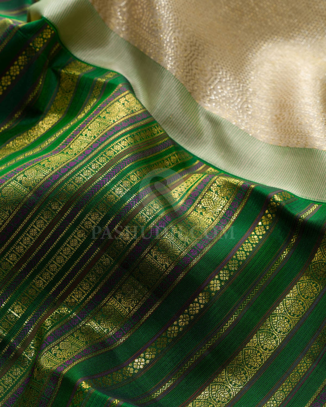 Forest Green Beldhari Kanjivaram Silk Saree-S1203(H)