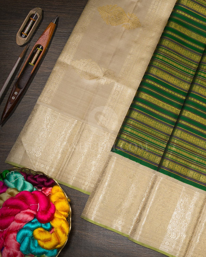 Forest Green Beldhari Kanjivaram Silk Saree-S1203(H)