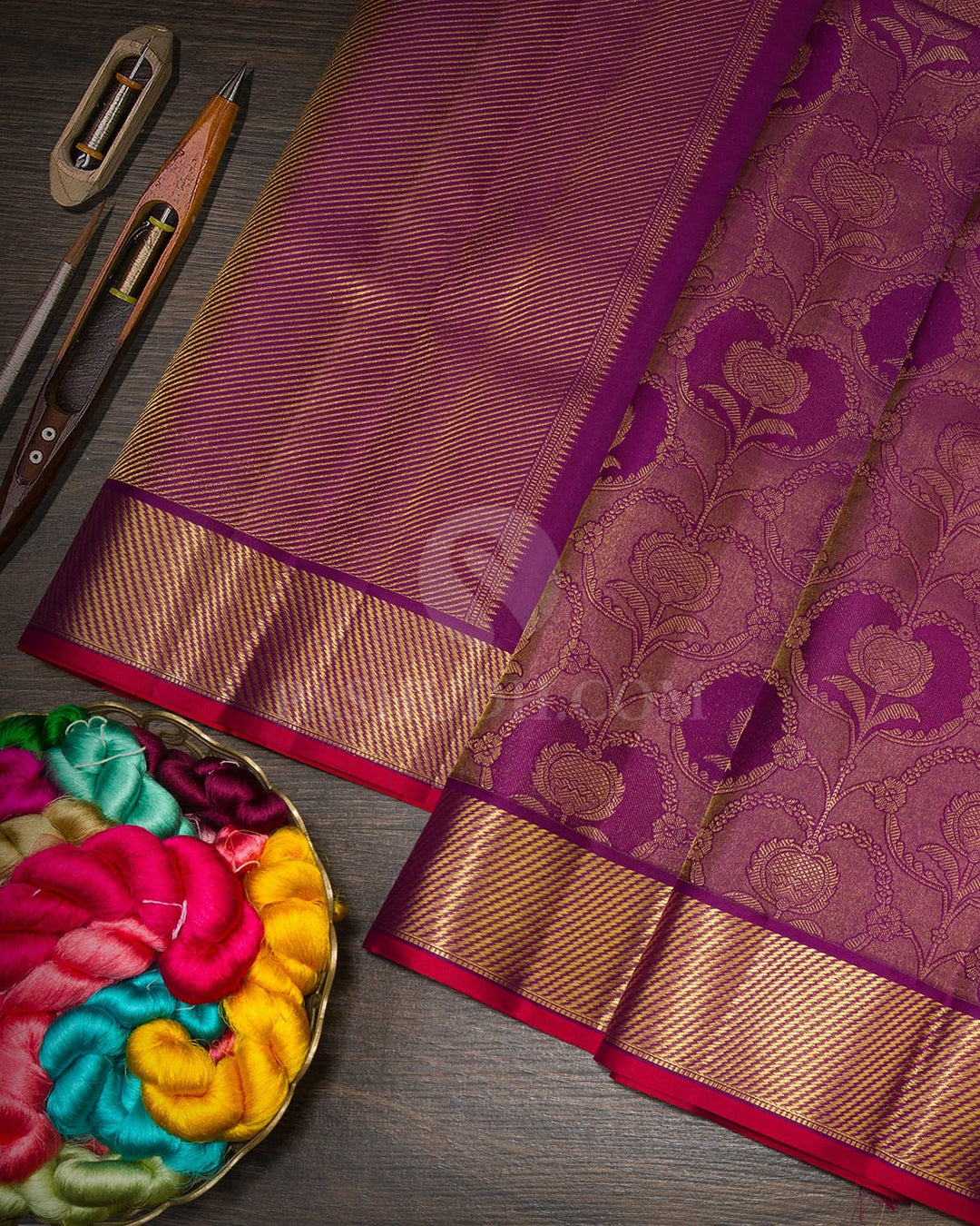 Violet Kanjivaram Silk Saree-DJ472(A)