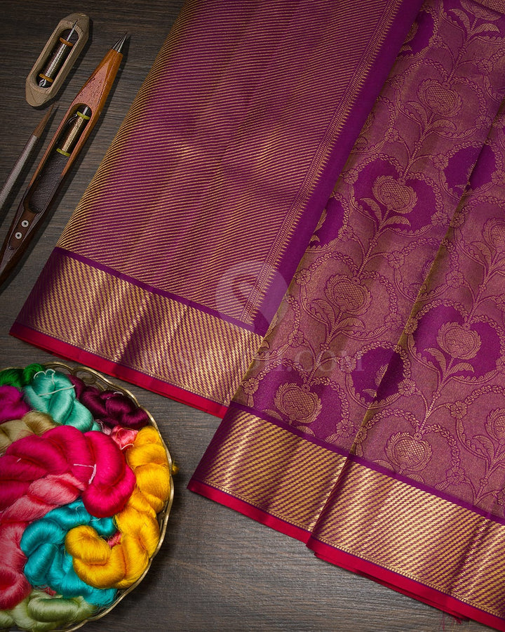 Violet Kanjivaram Silk Saree-DJ472(A)