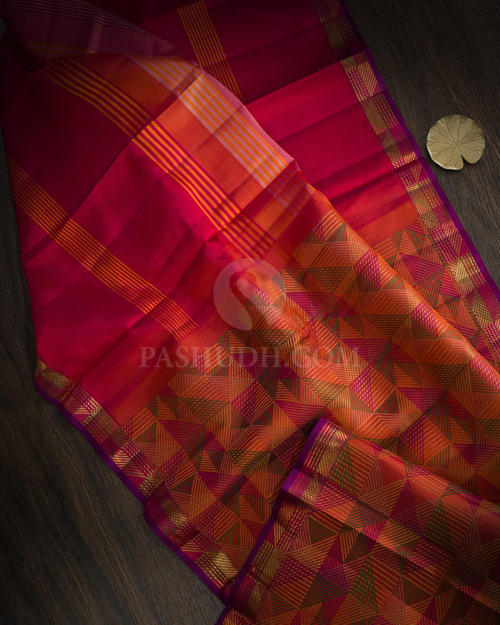 Shades of Red Kanjivaram Silk Saree-DJ473(B)