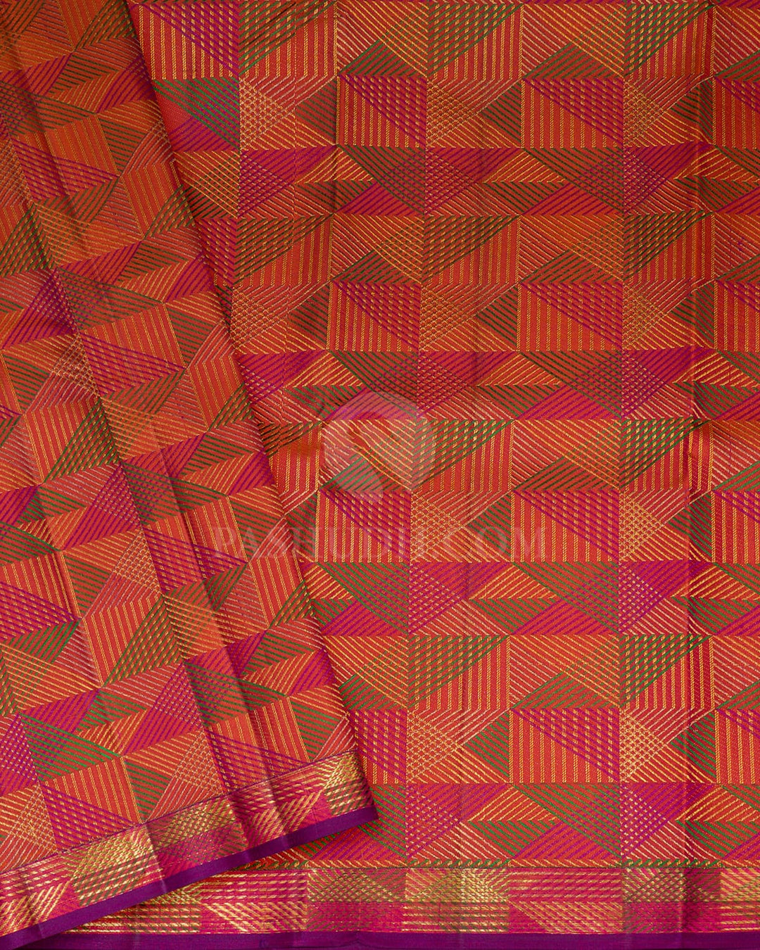 Shades of Red Kanjivaram Silk Saree-DJ473(B)