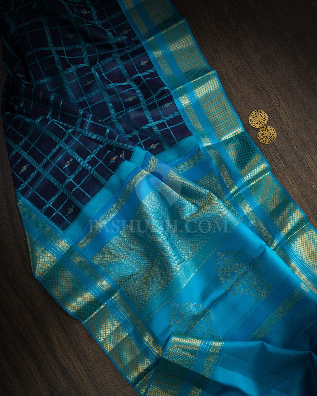 Navy Blue Kanjivaram Silk Saree-D711(C)