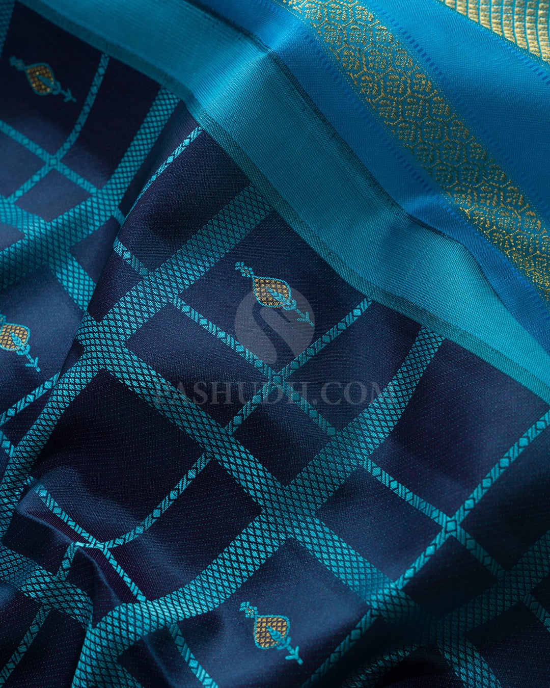 Navy Blue Kanjivaram Silk Saree-D711(C)