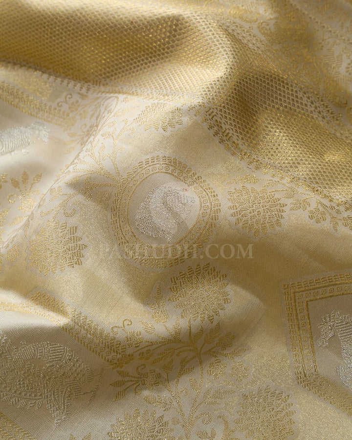 Tussar Pure Zari Kanjivaram Silk Saree-P235(A)