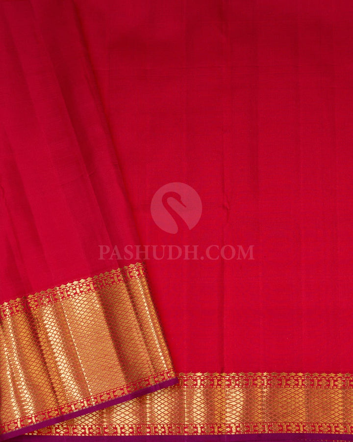 Dual Shaded Bottle Green Pure Zari Kanjivaram Silk Saree-P239(A)