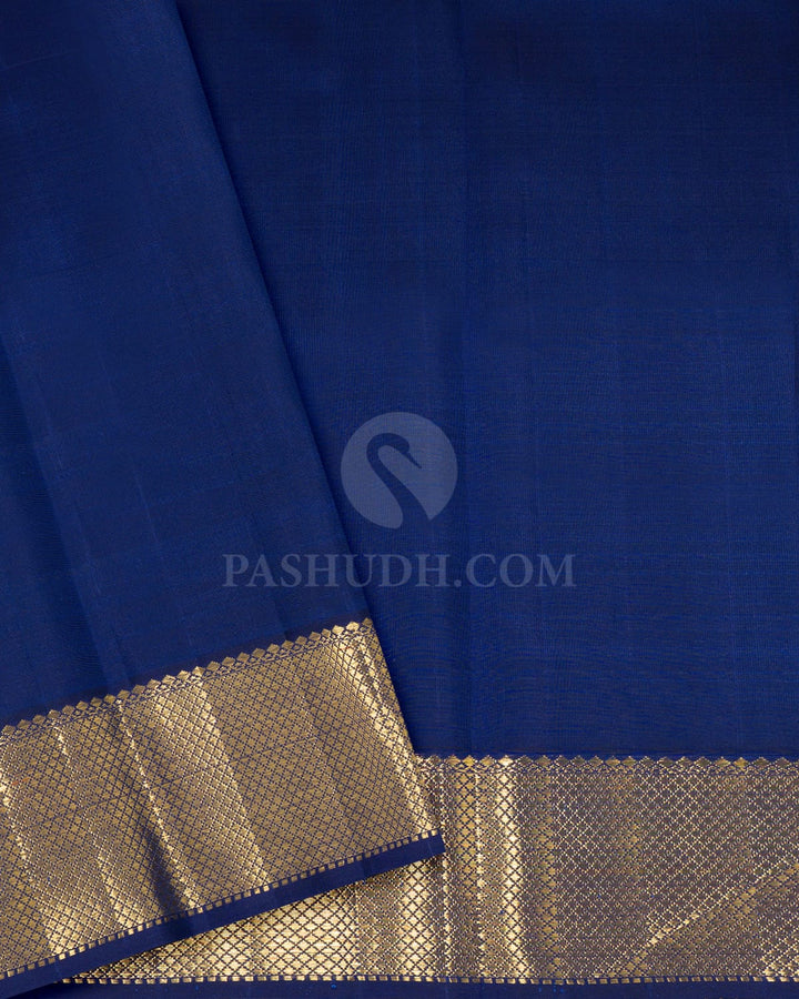 Midnight Blue Pure Zari Kanjivaram Silk Saree-P236(B)