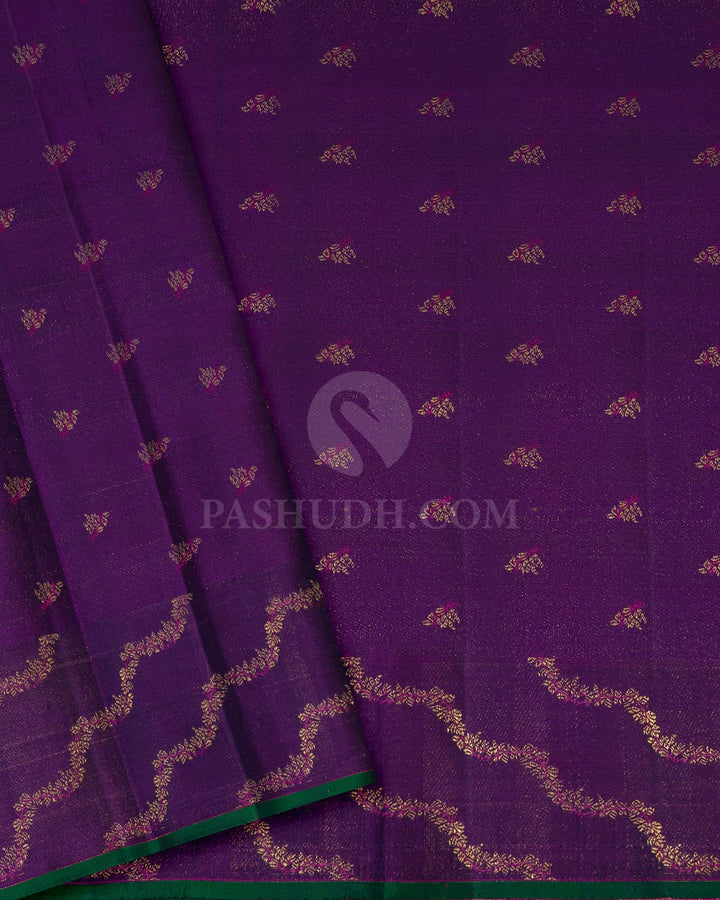 Anandha Blue With Purple Kanjivaram Silk Saree-DJ470(B)
