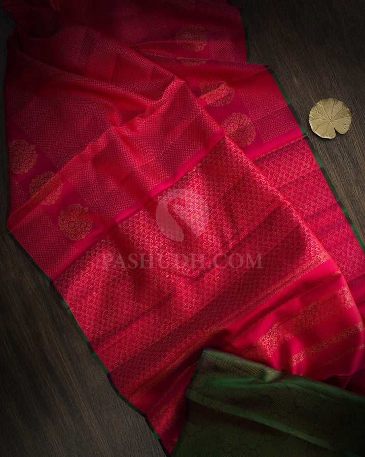 Cherry Red Kanjivaram Silk Saree-DJ478(A)