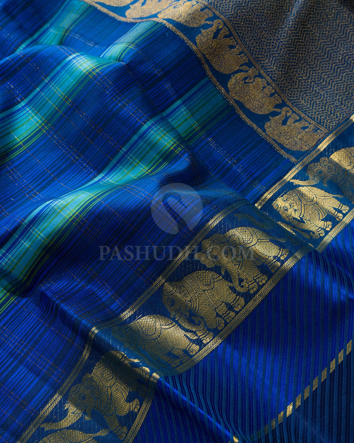 Shades Of Blue Kanjivaram Silk Saree-D712(A)