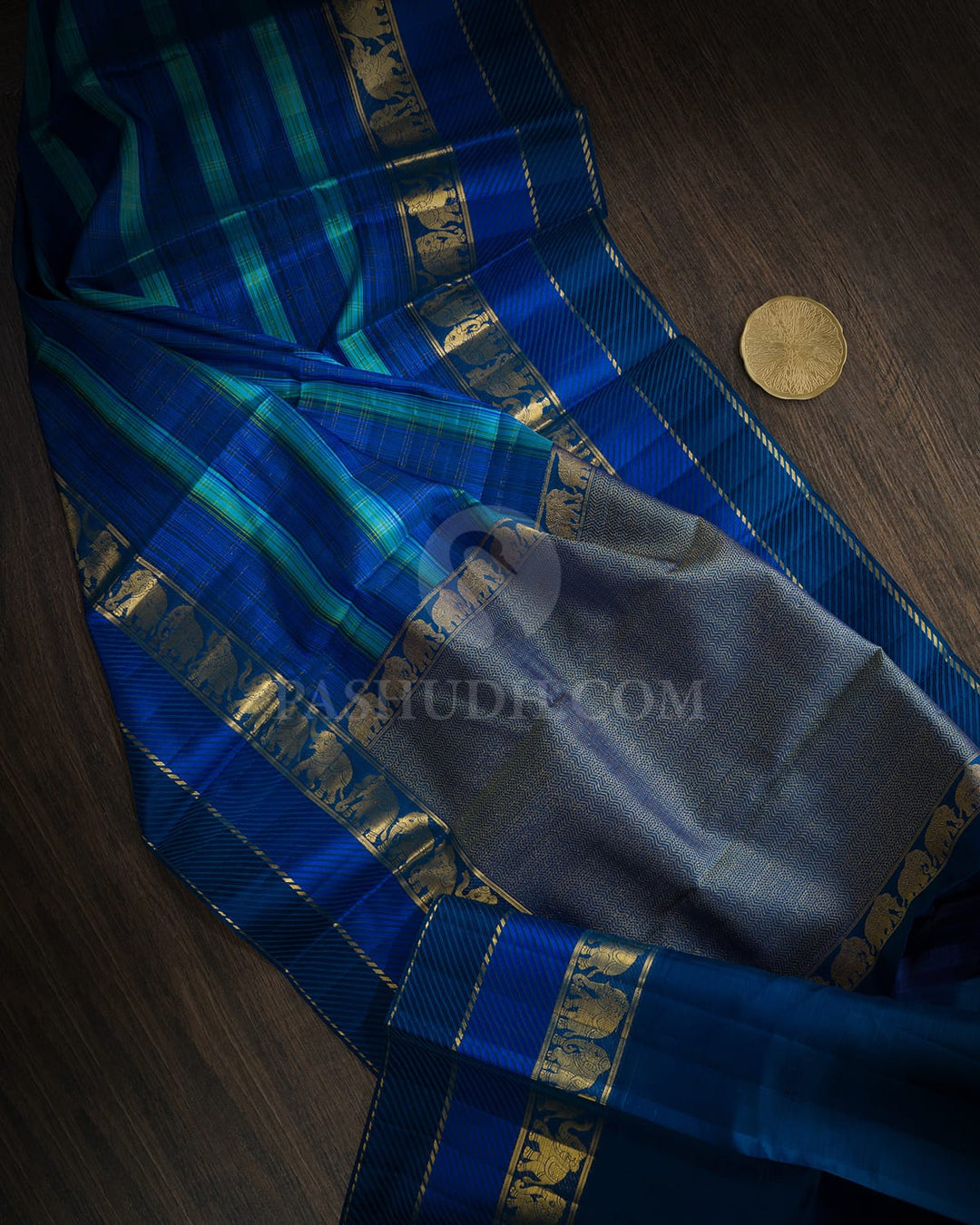 Shades Of Blue Kanjivaram Silk Saree-D712(A)