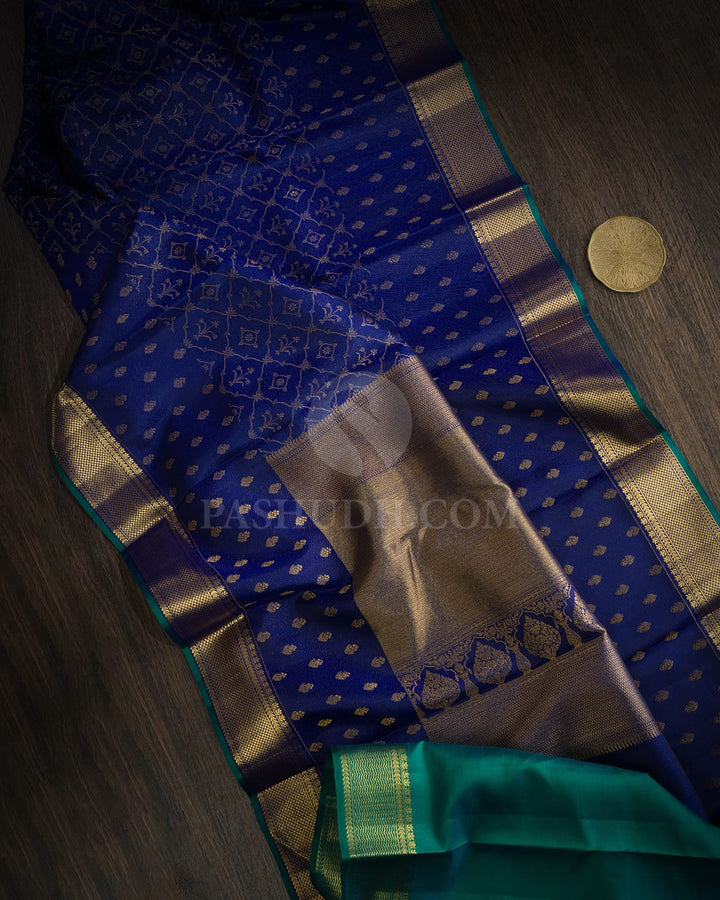 Ink Blue Traditional Kanjivaram Silk Saree-D696(D)