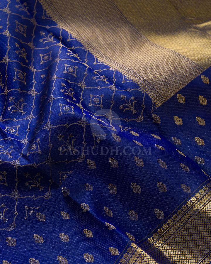 Ink Blue Traditional Kanjivaram Silk Saree-D696(D)