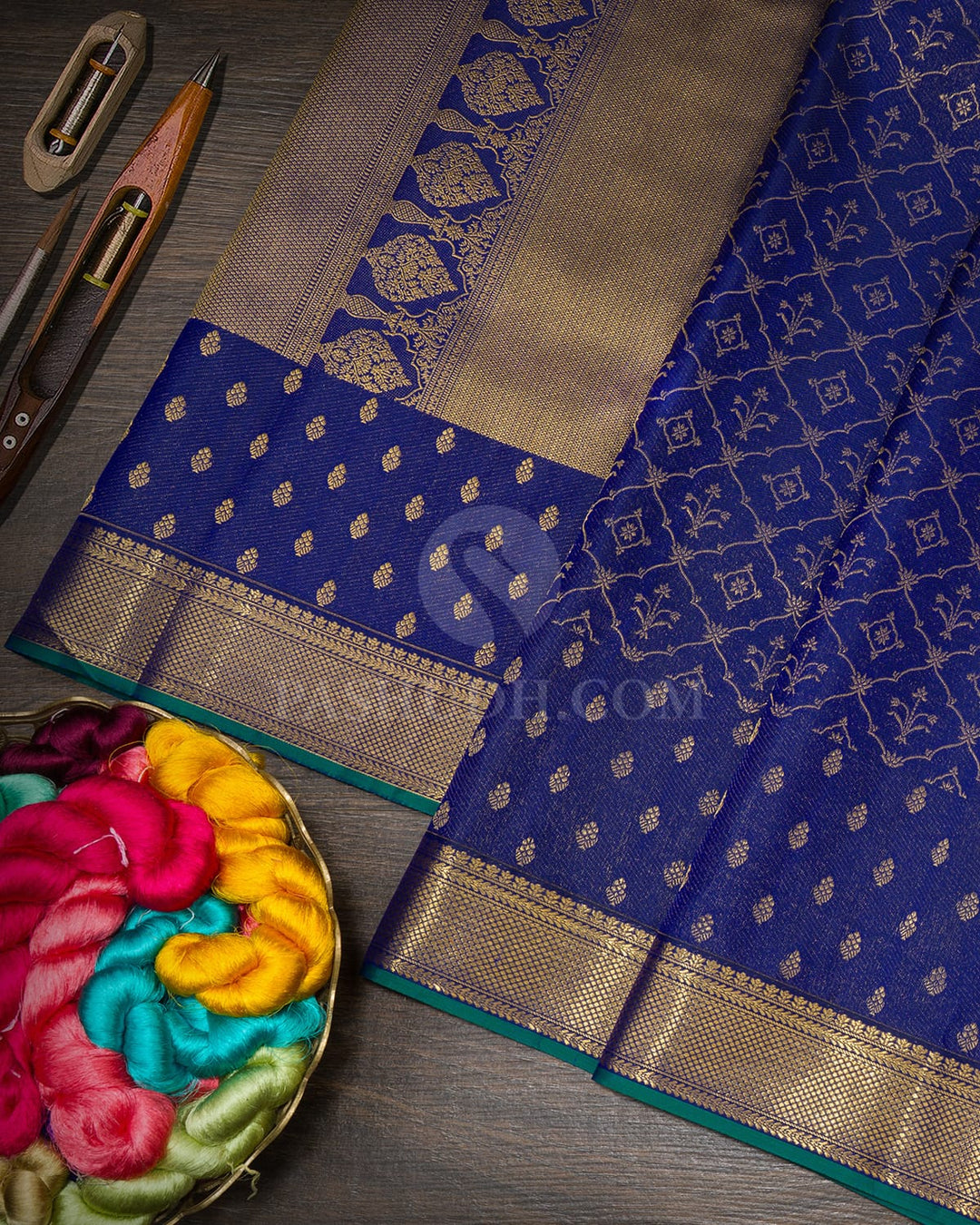 Ink Blue Traditional Kanjivaram Silk Saree-D696(D)