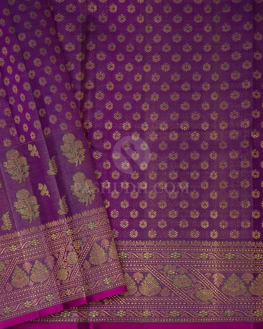 Rust Orange Kanjivaram Silk Saree-DJ463(B)