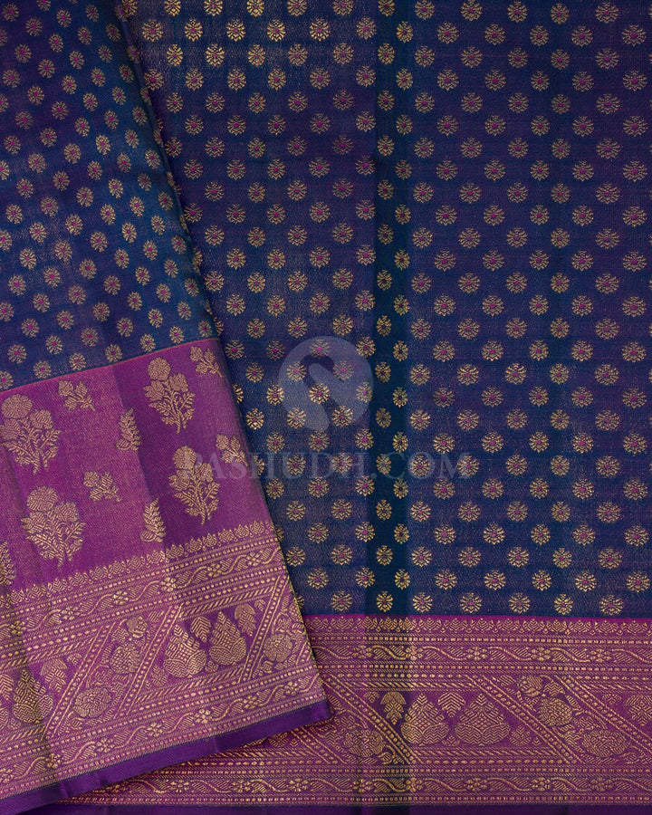 Peacock Green Kanjivaram Silk Saree-DJ463(C)
