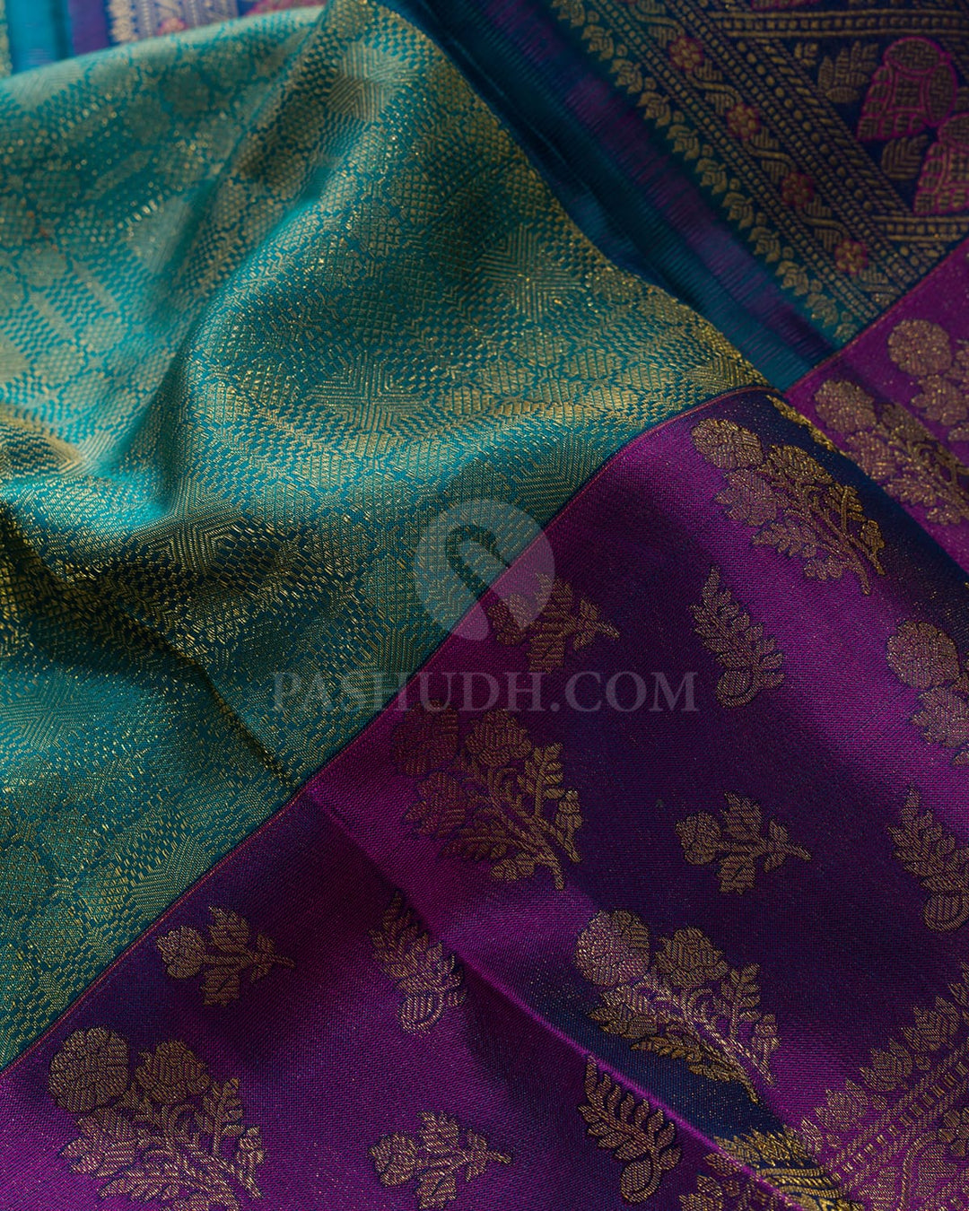 Peacock Green Kanjivaram Silk Saree-DJ463(C)