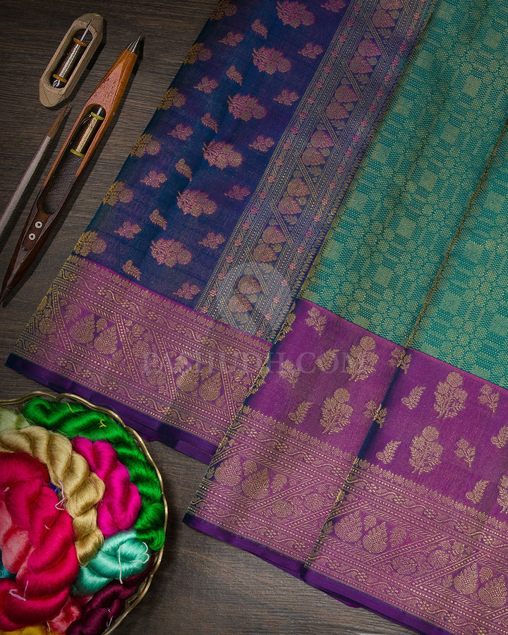 Peacock Green Kanjivaram Silk Saree-DJ463(C)