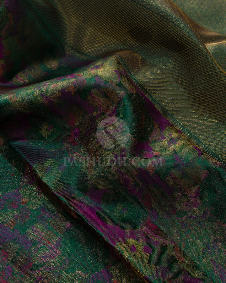 Bottle Green Kanjivaram Silk Saree-DJ405(F)