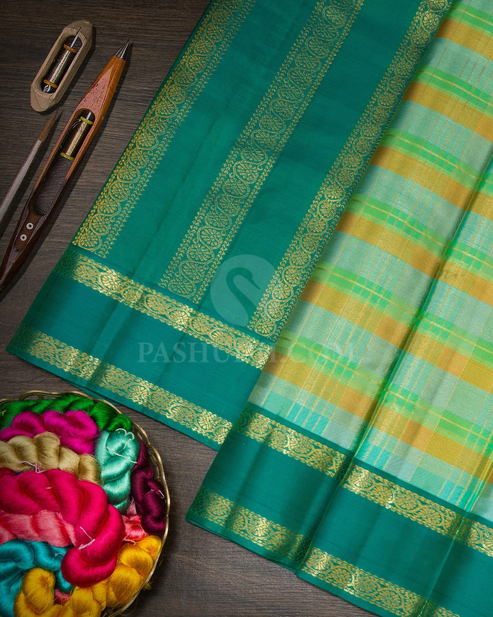 Multicolored Kanjivaram Silk Saree-DJ382(J)