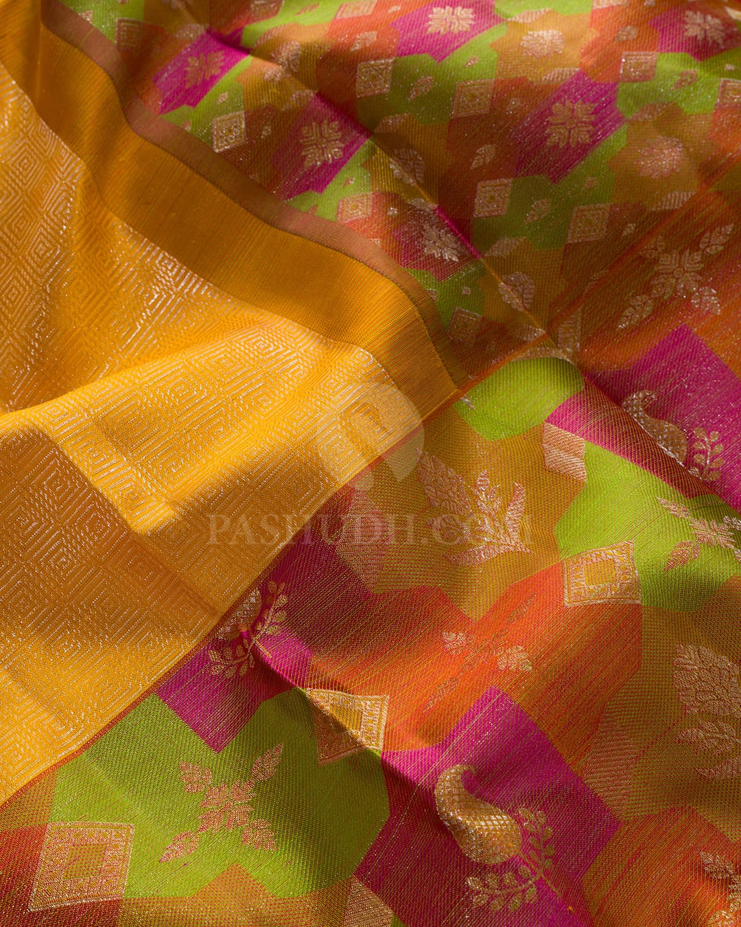 Mango Yellow Kanjivaram Silk Saree-DJ424(K)
