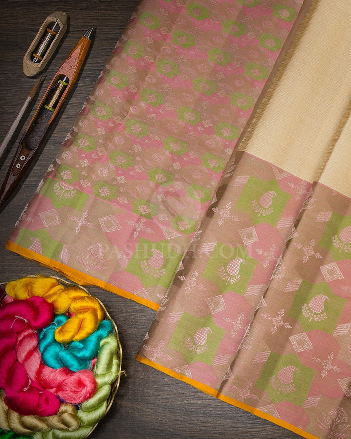 Cream Kanjivaram Silk Saree-DJ424(M)
