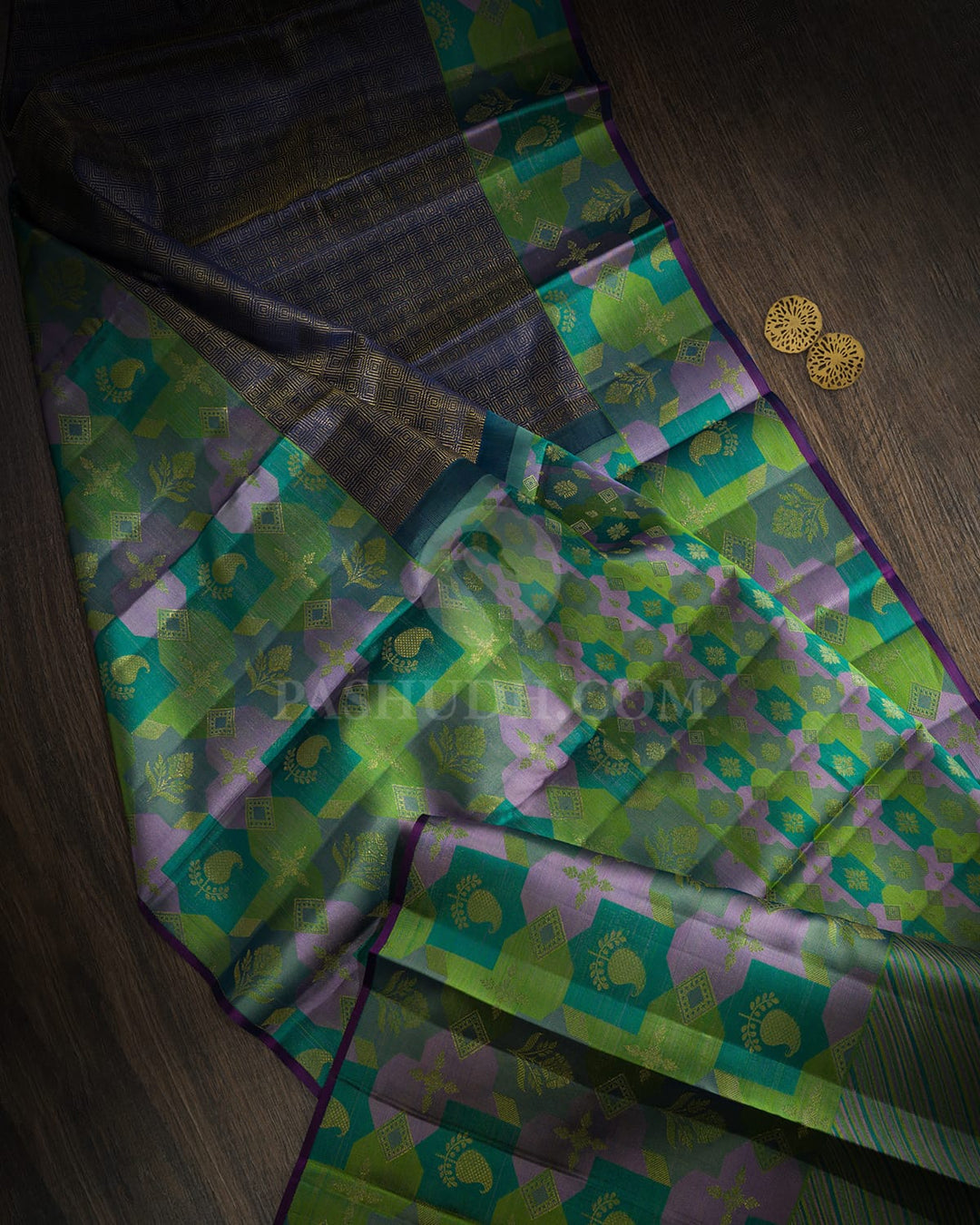 Navy Blue Kanjivaram Silk Saree-DJ424(L)