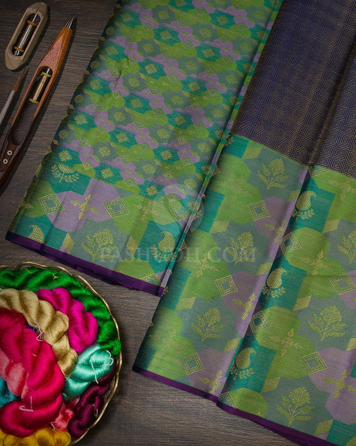 Navy Blue Kanjivaram Silk Saree-DJ424(L)