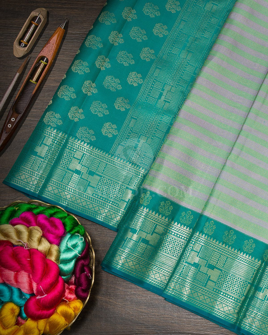 Multicolored Kanjivaram Silk Saree-DJ471(A)