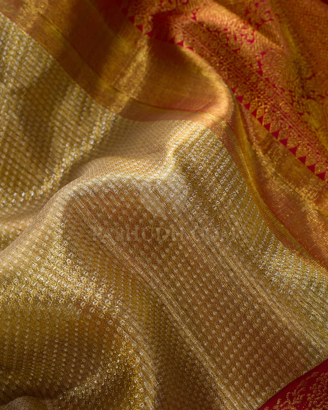 Gold And Silver Organza Shimmer Kanjivaram Silk Saree-S1287(G)