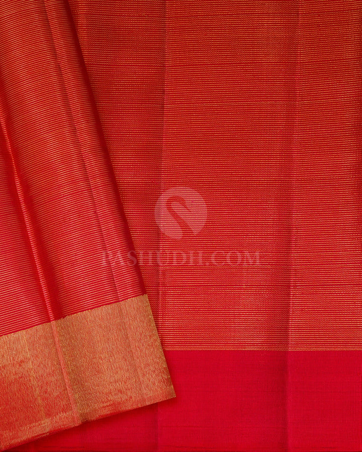 Tussar And Green Checked Kanjivaram Silk Saree-S1630(C)