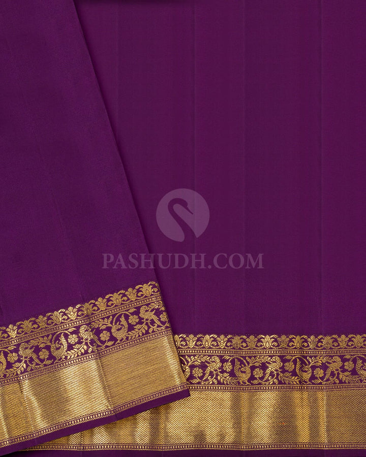 Lavender Beldhari Checks Kanjivaram Silk Saree-S1794(C)