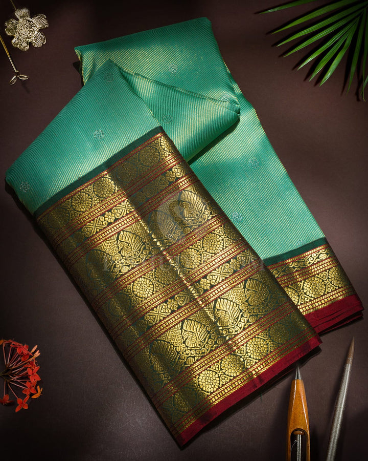 Dual Shaded Rexona Green Kanjivaram Silk Saree-S1236(H)