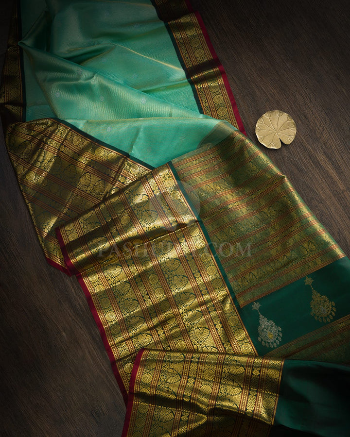 Dual Shaded Rexona Green Kanjivaram Silk Saree-S1236(H)