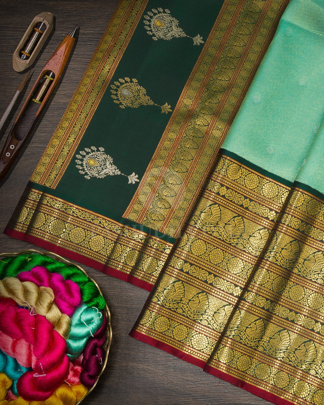 Dual Shaded Rexona Green Kanjivaram Silk Saree-S1236(H)