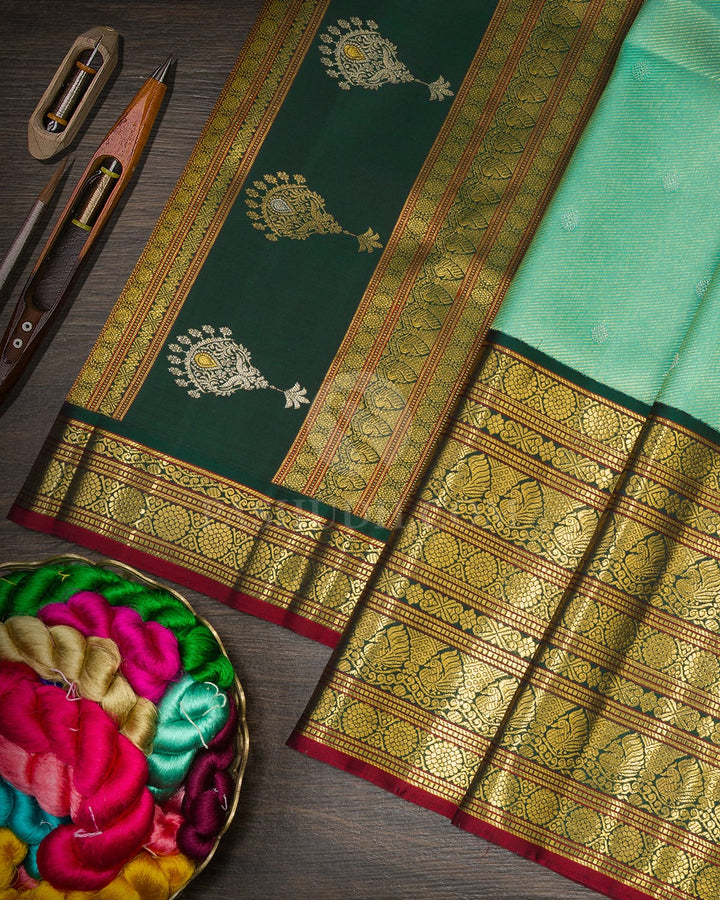 Dual Shaded Rexona Green Kanjivaram Silk Saree-S1236(H)