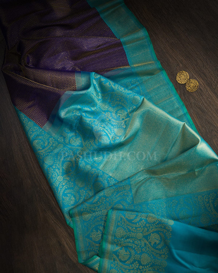 Ink Blue Kanjivaram Silk Saree-S1779(B)