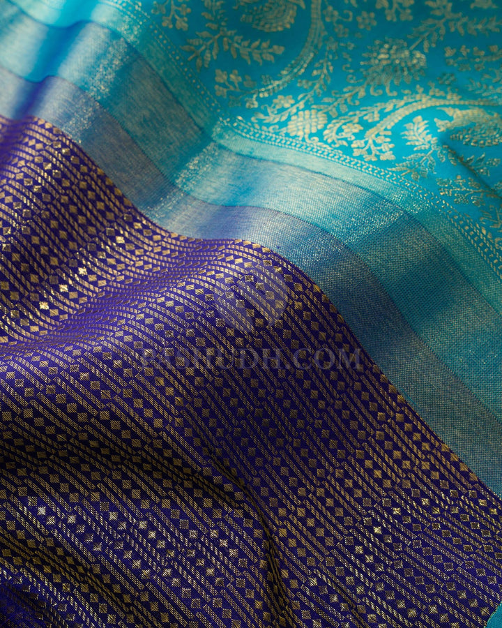 Ink Blue Kanjivaram Silk Saree-S1779(B)