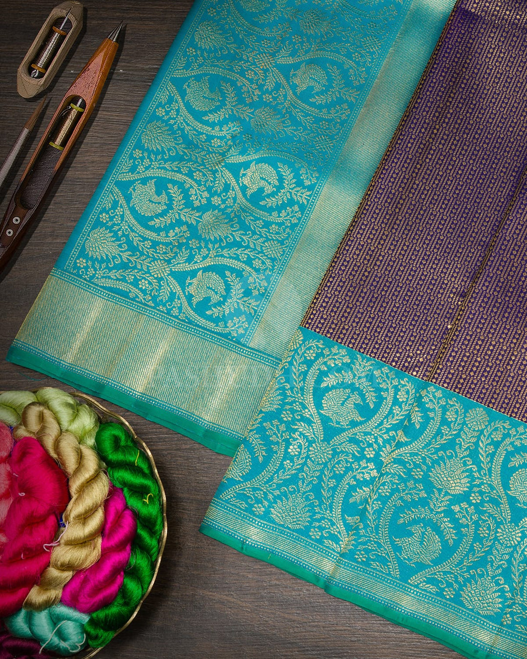 Ink Blue Kanjivaram Silk Saree-S1779(B)